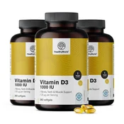 3x Vitamin D3 1000 i.e, skupaj 1080 mehkih kapsul