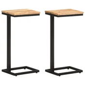 Vidaxl Stranske mizice 2 kosa 31,5x24,5x64,5 cm trden akacijev les