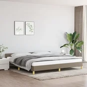 shumee vidaXL Posteljni okvir brez vzmetnice, taupe, 200x200 cm, oblazinjen s tkanino