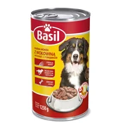 Basil Mokra hrana za pse BASIL z govedino, pločevinka 1250 g