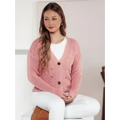 Sweter damski rozpinany KNITVIA różowy Dstreet
