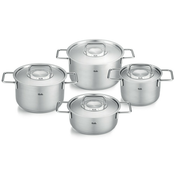 Set lonaca PURE, 4 kom, srebro, nehrđajući čelik, Fissler