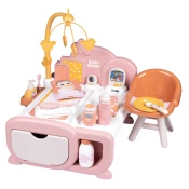 Domček pre bábiku elektronický Cocoon Nursery Soft Baby Nurse Smoby denná a nočná zóna 19 doplnkov od 3 rokov SM220393