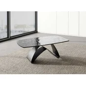 Klub sto Magnus Crna staklena Bubble ploca/ Crne metalne noge 1100x700x400mm