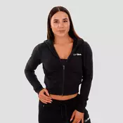 GymBeam Ženski duks TRN Zip-Up Black