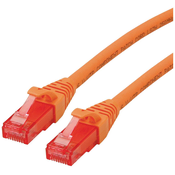 ROLINE Roline 21.15.2574 RJ45 omrežni kabel\, Patch kabel CAT 6 U/UTP 1.50 m oranžna\, bela 1 kos, (20419509)