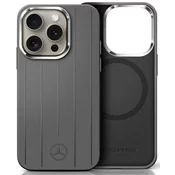 Ovitek Mercedes MEHMP16X23SUVSA trda silikonska zaščita za iPhone 16 Pro Max 6,9 siva z navpičnimi toniranimi črtami MagSafe