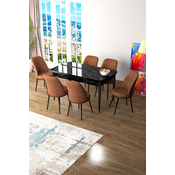 Hanah Home Set Trpezarijski sto i 6 stolica Zen, Terakota