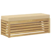 Vidaxl Zunanji stolček klop Bela 115 x 43 x 45 cm Masiven les akacije