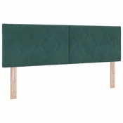 Vidaxl Vzglavje Temno zelena 144 cm Žamet