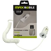 MAXMOBILE AUTO PUNJAC ZA TABLET/MOBITEL USB + 2.5mm 2.1A bijeli
