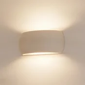 SOLLUX LIGHTING Stenska svetilka Curve up/down iz bele keramike - Dnevna soba/jedilnica - Sodobni - Keramika