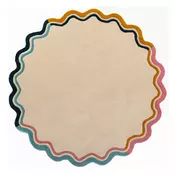 Ručno rađen vunen okrugao tepih u prirodnoj boji o 180 cm Leo Scallop – Flair Rugs