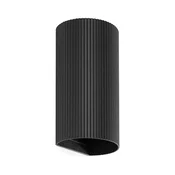 FARO 40543 - Zidno svetlo SOLE, 2x GU10/8W/230V, crno, rebrasto, okruglo