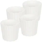 shumee Plastični cvetlični lonček za rože in zelišča na balkonu ali terasi, bel, 15 cm, 4 kosi.