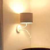 Duolla Stenna svetilka Roller, Soro svetlo siva, bela, z bralno lučko - Dnevna soba/jedilnica - Tkanine/tekstil