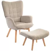 Homestar Komplet naslanjač in tabure 72x80x101 cm rjav
