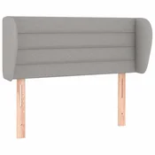 Vidaxl Vzglavje z ušesi svetlo sivo 103x23x78/88 cm blago