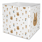 Bel tekstilni otroški organizator za igrače 32x32x32 cm Sweet Bunnies – Butter Kings