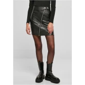 Womens biker skirt made of synthetic leather black