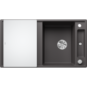 Blanco pomivalno korito AXIA III 5 S InFino SILGRANIT desko steklo, z daljin. prim. - KAMNITO SIVA
