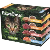 Pawsome! Mokra mačja hrana Adult, Mixpack 12 x 85 g - 1.020 g