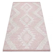 eoshop Preproga ECO SISAL BOHO MOROC Diamonds 22312 stezniki - dve ravni flisa roza/krem, reciklirano ( - Velikost: 155x220 cm)