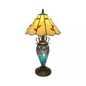 Brilagi - Tiffany vitražna stona lampa FOLIA 1xE27/60W/230V + 1xE14/40W