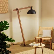 TK Lighting Stojna svetilka Stort, lesena konstrukcija, 180 cm - Dnevna soba/jedilnica - Podeželska hiša/Rustikalna - črna, svetlo lesena - Kovina