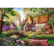 Trefl Puzzle Premium Plus Tea Time: Lesena koča 1000 kosov