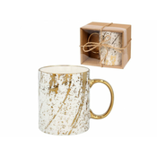 sarcia.eu Belo-zlata porcelanasta skodelica za darilo 340ml