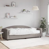 Dnevni krevet s madracem smeđesivi 100 x 200 cm od tkanine