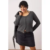 Trendyol Curve Ženska bluza Tbbaw26Af00085, Antracit