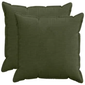 vidaXL Prevleka za blazino 2 kos HOUTEN Zelena 80 x 80 cm korduroy