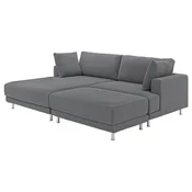 UPPAKRA Modularna sofa trosed, s lenjivcem, levo sa stolicicom/Johanneshov tamnosiva