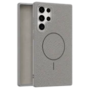 Leather Grip MagSafe maska za Samsung Galaxy S22 Ultra - Siva