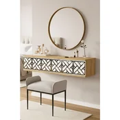Hanah Home komoda Arex 120, 120 cm, hrast Sapphire / bela / srebrna