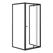 Flexi stenska kotna tuš kabina 90x90 cm brez tuš pladnja črna
