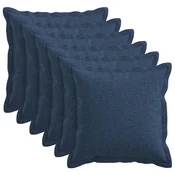 vidaXL Prevleka za blazino 6 pcs HOUTEN Modra 40 x 40 cm Lažni lanu