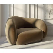 Casa Padrino luxury velvet armchair left side brown/dark brown 110 x 105 x H. 78 cm - Living room armchair - Hotel armchair - Living room furniture - Hotel furniture - Luxury furniture