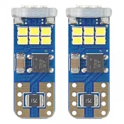 shumee LED CANBUS žarnice 18SMD UltraBright 2016 T10e W5W bela 12V 24V AMIO-01292