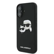 Originalen KARL LAGERFELD ovitek iPhone 17 - IML NFT Heads - črn silikonska zaščita MagSafe - KLHMP17SSKCHPPLK