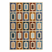 Plavi/narancasti rucno raden vunen tepih 120x170 cm Retro Blocks – Flair Rugs