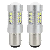 slomart AMiO LED žarnici Canbus 1157 BAY15D P21/5W (24xSMD 3030) - bela 12/24V