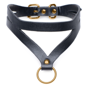 Ovratnica z obročkom Baddie Collar, črna/zlata