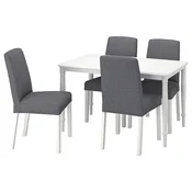 DANDERYD / BERGMUND Sto i 4 stolice, bela/Gunnared siva, 130 cm