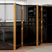 Vidaxl Paravan 5-delni črn 350x180 cm