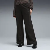 PUMA Essentials Cat Fleece Wide Leg Pants Women, Clothing, Black, M