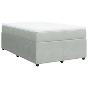 Vidaxl Box spring postelja z vzmetnico svetlo siva 120x190 cm žamet