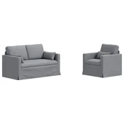 Vidaxl Kavčna garnitura 2 szt. Svetlo siva 139 x 78 x 80 cm blago